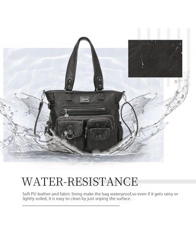 Large Purses for Women Shoulder Bag Tote Handbags Stylish Vegan Leather Hobo Bags Ladies 01-charcoal Gray $23.04 Shoulder Bags