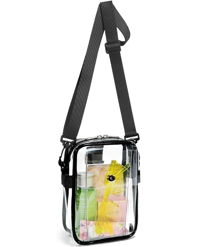 Small Clear Plastic Bag Stadium Approved, Cute Small Clear Purses for Women Stadium Concert, Festivals Black $8.54 Crossbody ...