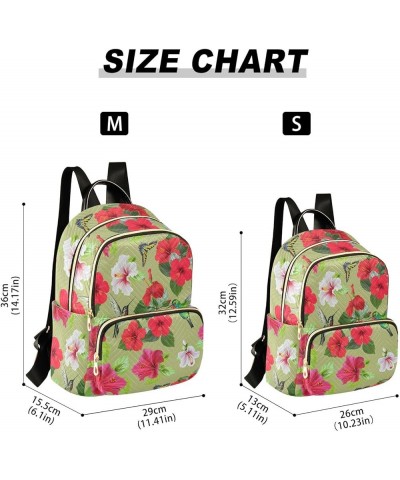 Flower Pattern Mini Backpack Purse for Women, Hummingbird Butterfly Travel Backpack Fashion Backpack Handbag Shoulder Bag Sma...