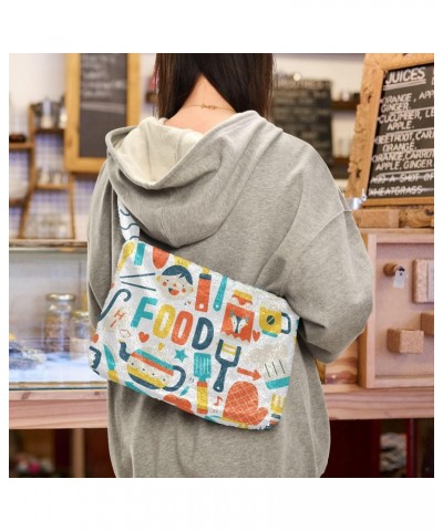 Kitchen Equipments Shoulder Tote Bags for Women Furry Crossbody bag Hobo Handbag Purses for Shopping Traveling Working $10.08...