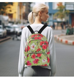 Flower Pattern Mini Backpack Purse for Women, Hummingbird Butterfly Travel Backpack Fashion Backpack Handbag Shoulder Bag Sma...