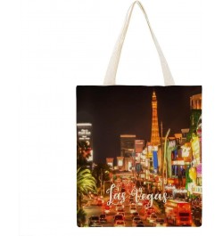 Welcome to Las Vegas Cityscape Building City Scene Canvas Tote Bag with Handle Cute Book Bag Shopping Shoulder Bag for Women ...