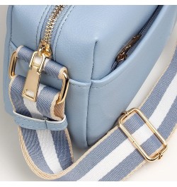 Small Crossbody Purse for Women Triple Zip Wide Strap Cell Phone Purse Shoulder Handbag Wallet with Credit Card Slots B-blue ...