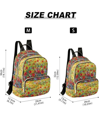 Red Poppies Tulips Rose Flowers Women Backpack Purse Shoulder Bag Color Small $15.18 Backpacks