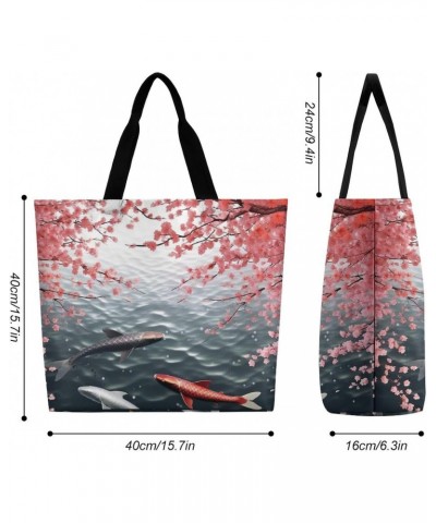 Shoulder Bag Casual Work Bag for Women Swimming with Cherry Blossom Large Capacity Bags for Shopping,Travel Beach Gym $9.90 T...