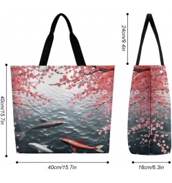 Shoulder Bag Casual Work Bag for Women Swimming with Cherry Blossom Large Capacity Bags for Shopping,Travel Beach Gym $9.90 T...