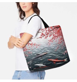 Shoulder Bag Casual Work Bag for Women Swimming with Cherry Blossom Large Capacity Bags for Shopping,Travel Beach Gym $9.90 T...