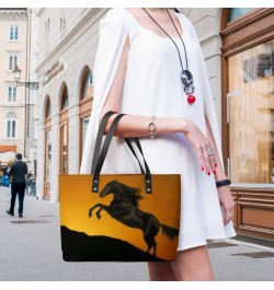 Womens Handbag Horse Animal Leather Tote Bag Top Handle Satchel Bags For Lady $16.10 Totes