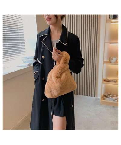 Soft Plush Handbag Women's Winter Bag Comfortable Women's Bag (Color : Black, Size : 29 * 24 * 6cm) 29*24*6cm White $40.75 Ha...