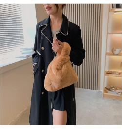 Soft Plush Handbag Women's Winter Bag Comfortable Women's Bag (Color : Black, Size : 29 * 24 * 6cm) 29*24*6cm White $40.75 Ha...