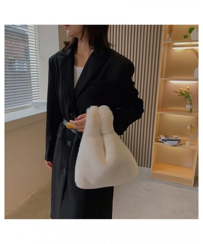 Soft Plush Handbag Women's Winter Bag Comfortable Women's Bag (Color : Black, Size : 29 * 24 * 6cm) 29*24*6cm White $40.75 Ha...