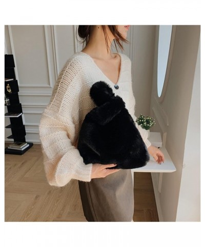 Soft Plush Handbag Women's Winter Bag Comfortable Women's Bag (Color : Black, Size : 29 * 24 * 6cm) 29*24*6cm White $40.75 Ha...