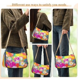 Shoulder Bag for Women Shoulder Handbags with Zipper Closure Chain Mini Purse Crossbody Bags for Women Girls Multicolouredjf0...