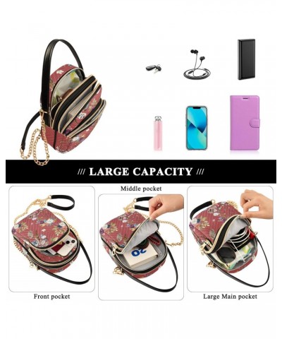 Boho Multi Pockets Crossbody Bags for Women Zip Cell Phone Purse Wallet Bag with Detachable Shoulder Strap Zipper Purse for W...