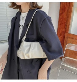 Soft Cloud Handbag Shoulder Bag for Women Wrinkled PU Leather Crossbody Bag Retro Underarm Hobo Purse Bag 2024 White $14.49 S...