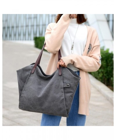 Canvas Thickened Large Capacity Simple Bag Shopping Bag Shoulder Bag 02 $25.08 Shoulder Bags