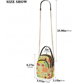 Fruits Watermelon Banana Multi Pockets Crossbody Bags for Women Zip Cell Phone Purse Wallet Bag with Detachable Shoulder Stra...