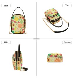 Fruits Watermelon Banana Multi Pockets Crossbody Bags for Women Zip Cell Phone Purse Wallet Bag with Detachable Shoulder Stra...