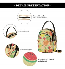 Fruits Watermelon Banana Multi Pockets Crossbody Bags for Women Zip Cell Phone Purse Wallet Bag with Detachable Shoulder Stra...