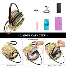 Fruits Watermelon Banana Multi Pockets Crossbody Bags for Women Zip Cell Phone Purse Wallet Bag with Detachable Shoulder Stra...