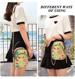 Fruits Watermelon Banana Multi Pockets Crossbody Bags for Women Zip Cell Phone Purse Wallet Bag with Detachable Shoulder Stra...