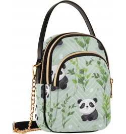 Crossbody Bag for Women, Pandas Plants Phone Purse Detachable Chain Bag Shoulder Handbag Wallet $10.32 Crossbody Bags