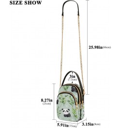 Crossbody Bag for Women, Pandas Plants Phone Purse Detachable Chain Bag Shoulder Handbag Wallet $10.32 Crossbody Bags