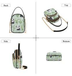 Crossbody Bag for Women, Pandas Plants Phone Purse Detachable Chain Bag Shoulder Handbag Wallet $10.32 Crossbody Bags