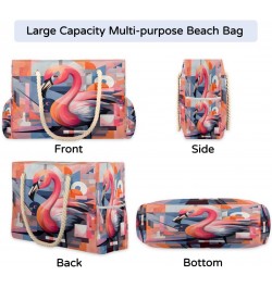 Pink Colored Swan Beach Bags for Women Large Tote Bag with Zipper and Pockets Waterproof Sandproof Accessories Swim Pool Bag ...