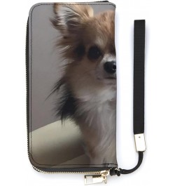 Cute Chihuahua Wristlet Wallet Leather Long Card Holder Purse Slim Clutch Handbag for Women $19.91 Wristlets