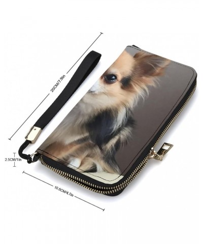 Cute Chihuahua Wristlet Wallet Leather Long Card Holder Purse Slim Clutch Handbag for Women $19.91 Wristlets