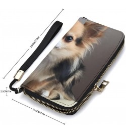 Cute Chihuahua Wristlet Wallet Leather Long Card Holder Purse Slim Clutch Handbag for Women $19.91 Wristlets