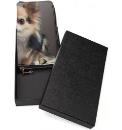 Cute Chihuahua Wristlet Wallet Leather Long Card Holder Purse Slim Clutch Handbag for Women $19.91 Wristlets