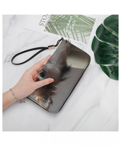 Cute Chihuahua Wristlet Wallet Leather Long Card Holder Purse Slim Clutch Handbag for Women $19.91 Wristlets