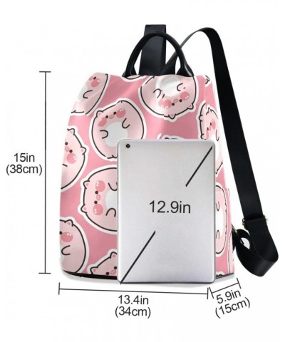 Backpack Purse for Women Fashion Travel Anti-theft Cute Fat Pig on Pink Daypack Casual Shoulder Bag Medium Size $17.95 Backpacks