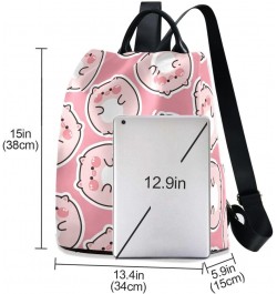 Backpack Purse for Women Fashion Travel Anti-theft Cute Fat Pig on Pink Daypack Casual Shoulder Bag Medium Size $17.95 Backpacks