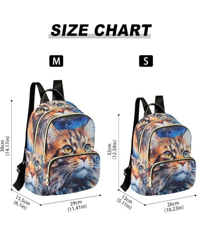 Small Fashion Backpack for Women Long Hair Cat Print Ladies Travel Daypack Aesthetic Shoulder Bag 10.2×5.1×12.5 IN $16.95 Bac...