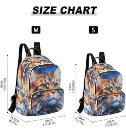 Small Fashion Backpack for Women Long Hair Cat Print Ladies Travel Daypack Aesthetic Shoulder Bag 10.2×5.1×12.5 IN $16.95 Bac...