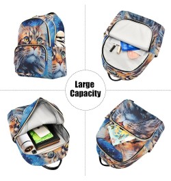 Small Fashion Backpack for Women Long Hair Cat Print Ladies Travel Daypack Aesthetic Shoulder Bag 10.2×5.1×12.5 IN $16.95 Bac...