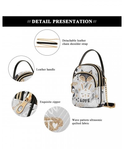 Joko lvery Fox Bear Cross Body Purse Chain Crossbody Bags Shoulder Bag Handbag for Gifts Work Women $10.12 Crossbody Bags