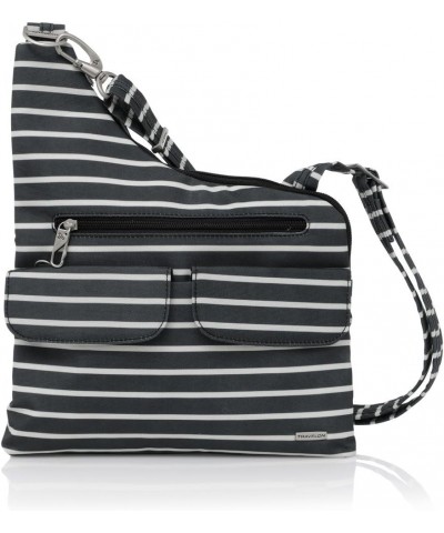 Anti-Theft Classic Cross-Body Bag, Blossom Floral Black W/White Stripe - Exclusive Color $29.80 Crossbody Bags