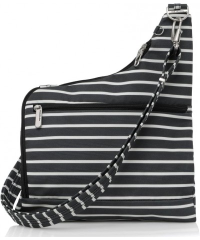 Anti-Theft Classic Cross-Body Bag, Blossom Floral Black W/White Stripe - Exclusive Color $29.80 Crossbody Bags