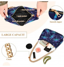 Dragonfly Shoulder Bag for Women Clutch Shoulder Purse Chain Bag with Zipper Closure Women's Tote Hobo Handbags Shoulder Bags...