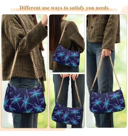 Dragonfly Shoulder Bag for Women Clutch Shoulder Purse Chain Bag with Zipper Closure Women's Tote Hobo Handbags Shoulder Bags...