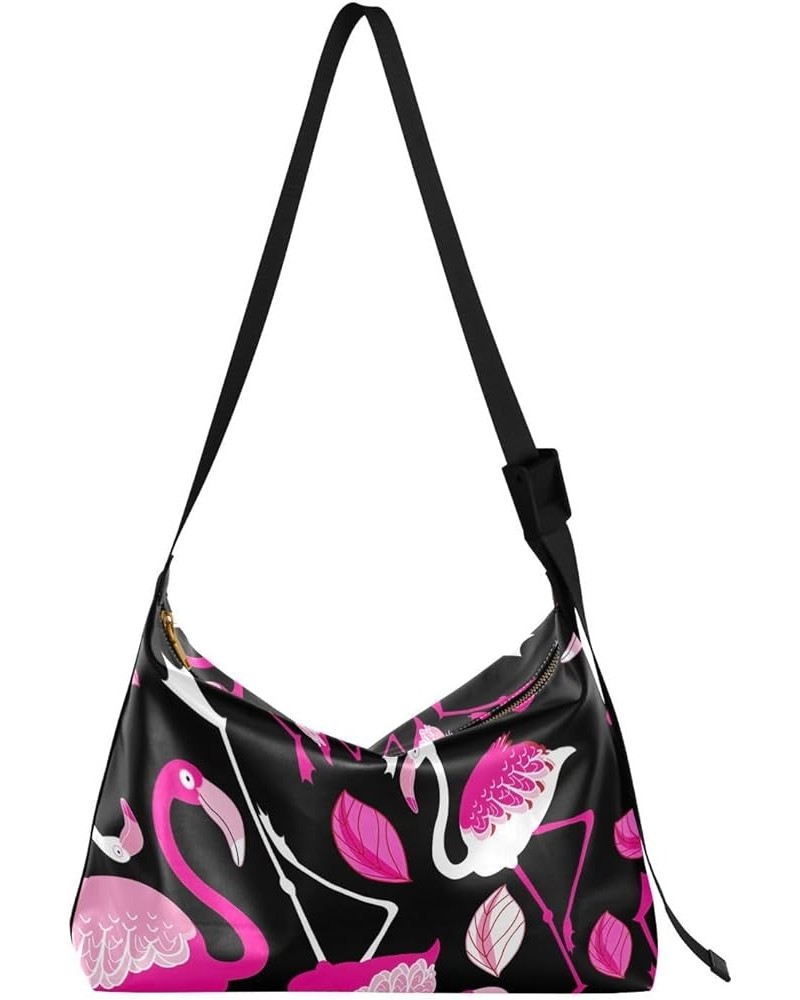 Cherry Blossoms Womens Sling Bags Crossbody Adults Crossbody Purse Beauty Sling Purse Foliage Pink Flamingos $11.76 Hobo Bags