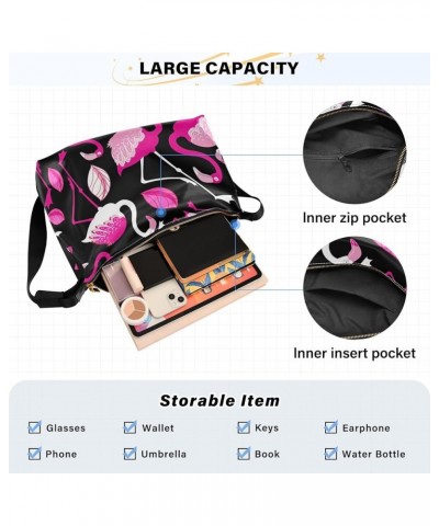 Cherry Blossoms Womens Sling Bags Crossbody Adults Crossbody Purse Beauty Sling Purse Foliage Pink Flamingos $11.76 Hobo Bags