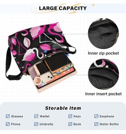 Cherry Blossoms Womens Sling Bags Crossbody Adults Crossbody Purse Beauty Sling Purse Foliage Pink Flamingos $11.76 Hobo Bags