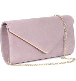 Flap Dazzling Small Clutch Bag Evening Bag With Detachable Chain Purple Suede $12.92 Evening Bags