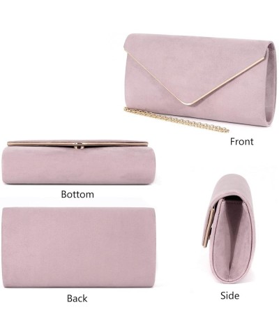 Flap Dazzling Small Clutch Bag Evening Bag With Detachable Chain Purple Suede $12.92 Evening Bags