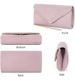 Flap Dazzling Small Clutch Bag Evening Bag With Detachable Chain Purple Suede $12.92 Evening Bags